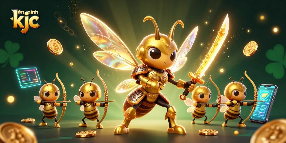 Engage in thrilling adventures with liên minh kjc, highlighted by an energetic scene of fantastic characters.