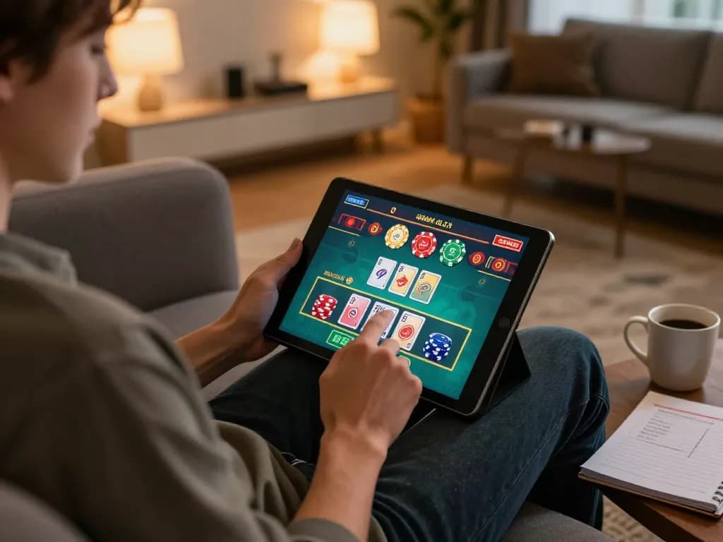 Engaging gameplay on tablet at home while using https://sx88.bio/ for online gambling strategy