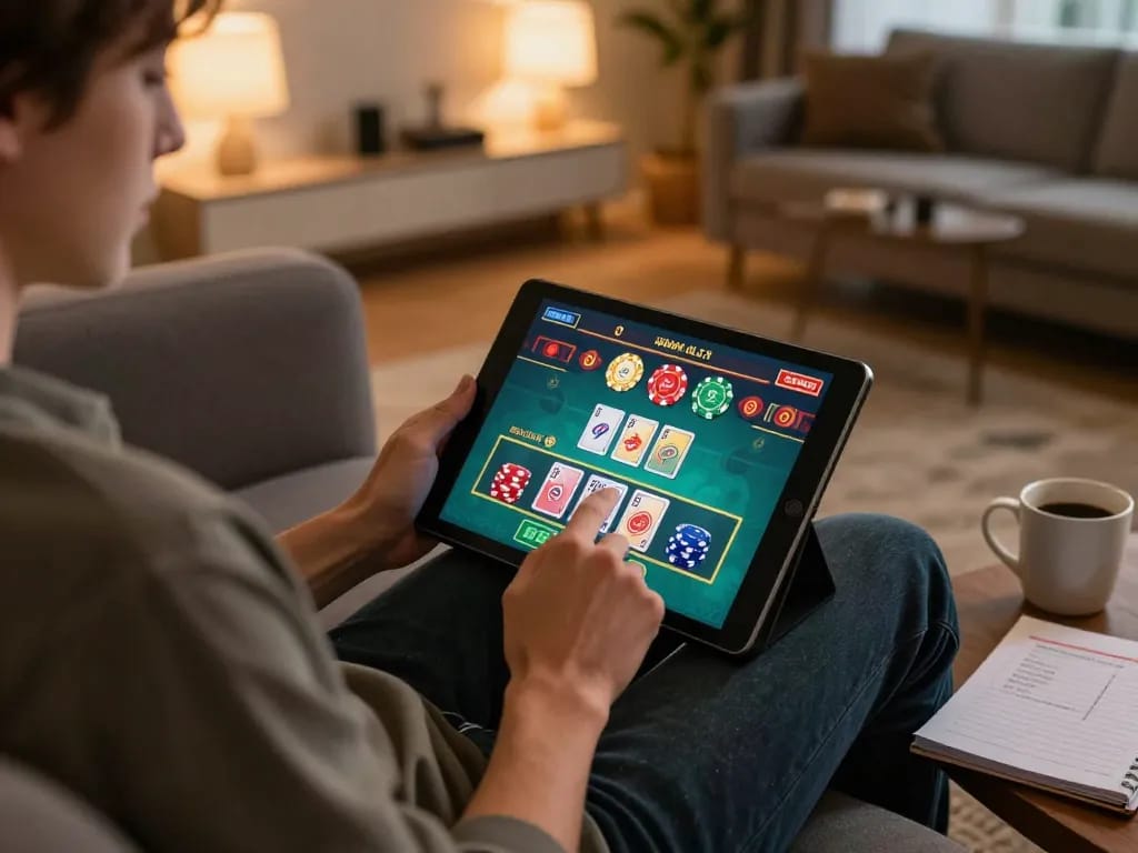 Engaging gameplay on tablet at home while using https://sx88.bio/ for online gambling strategy
