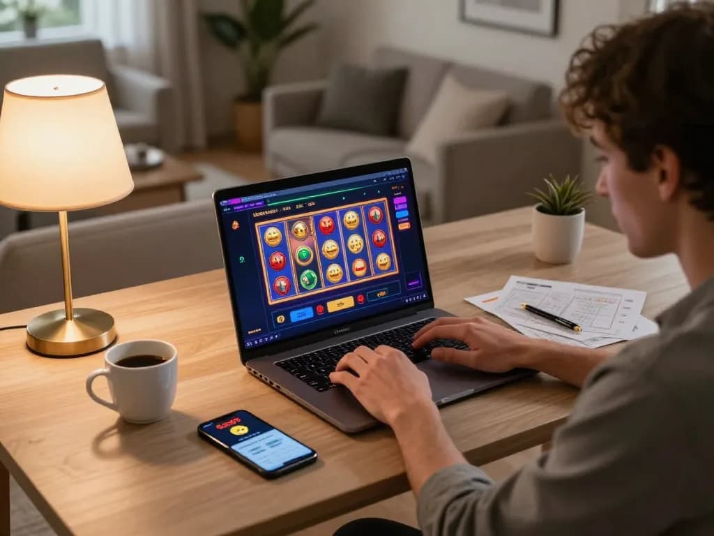 Engaged player using Go99 for a rewarding online casino experience with stylish setup