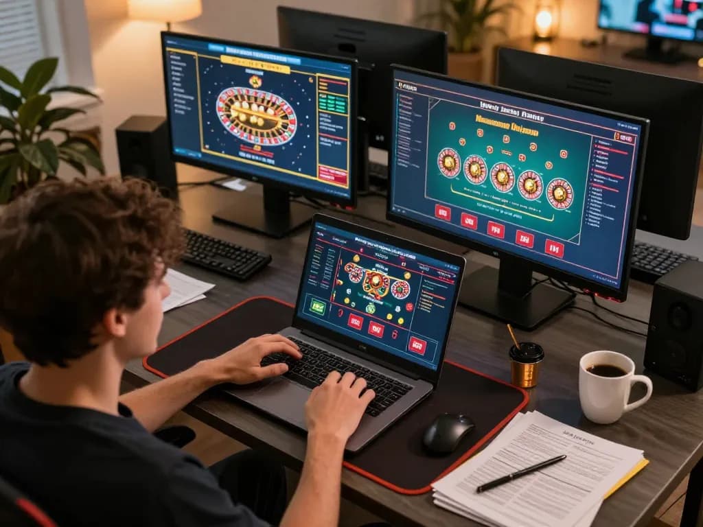 good88 engaging in online live dealer games with strategic focus in a cozy environment
