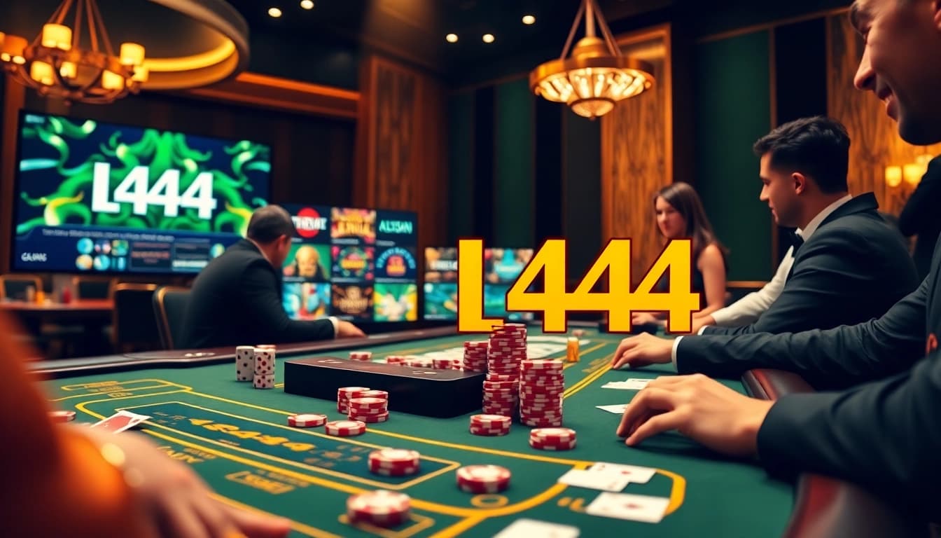 Engaged players enjoying exciting games at L444's professional casino table.