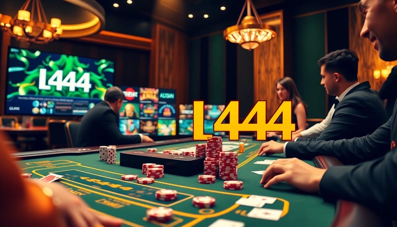 Engaged players enjoying exciting games at L444's professional casino table.