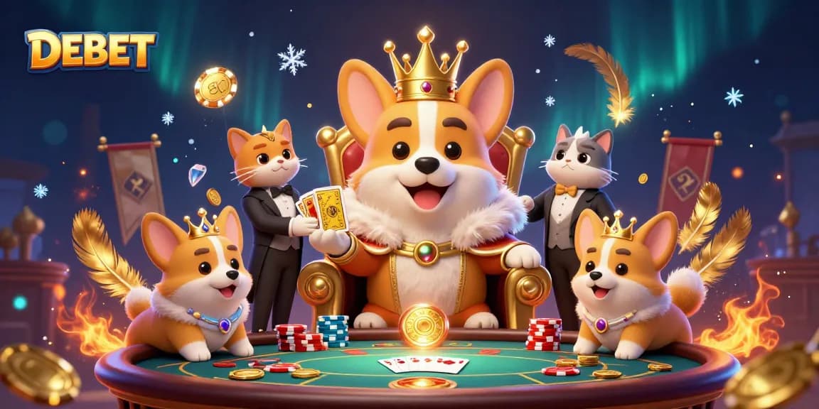 Experience the vibrant casino atmosphere with DEBET in this dynamic 3D illustration.