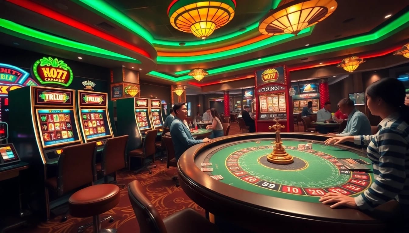 Experience the thrill of the game hit club with vibrant gambling visuals in this dynamic casino scene.
