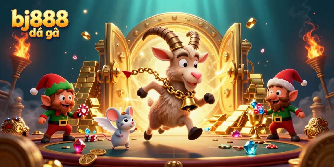 Engage in the thrill of bj888 đá gà with a festive casino scene showcasing excitement and chaos.