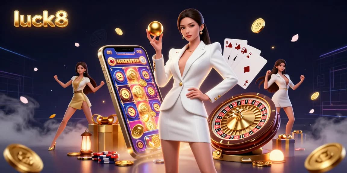 Experience luck8 casino action with a stunning Asian woman confidently holding a roulette ball.