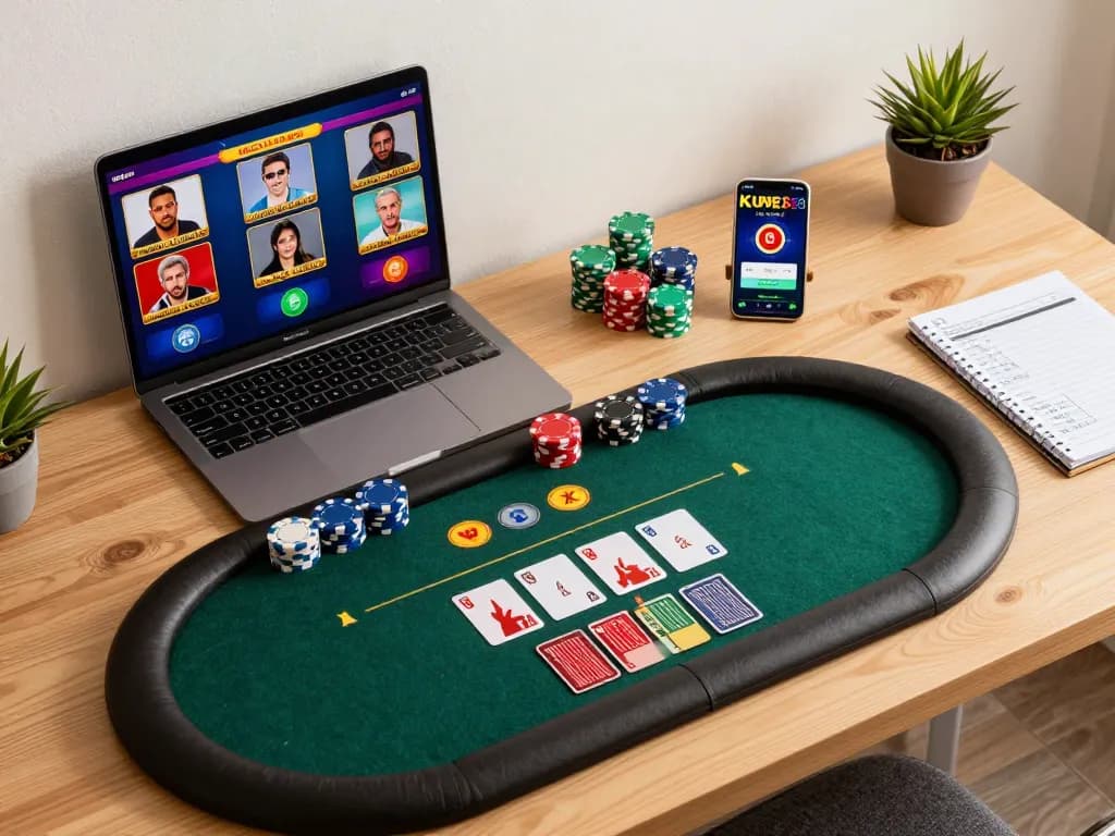 Kubet88 online poker gameplay showcasing dynamic competition and strategic betting.