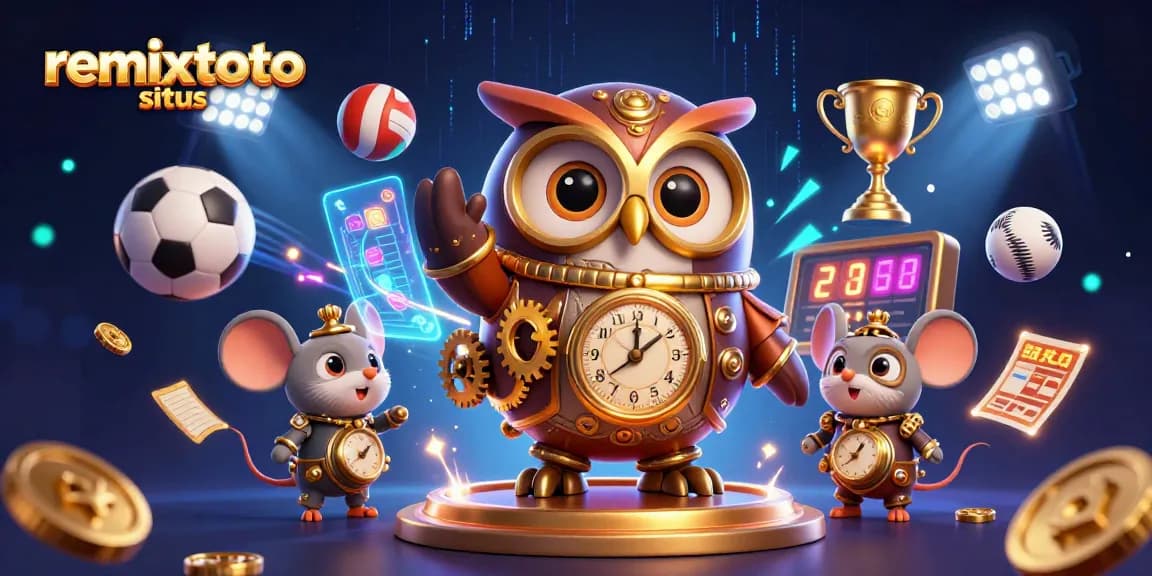 Experience thrilling gameplay with remixtoto situs showcasing a steampunk owl in a rich casino scene.