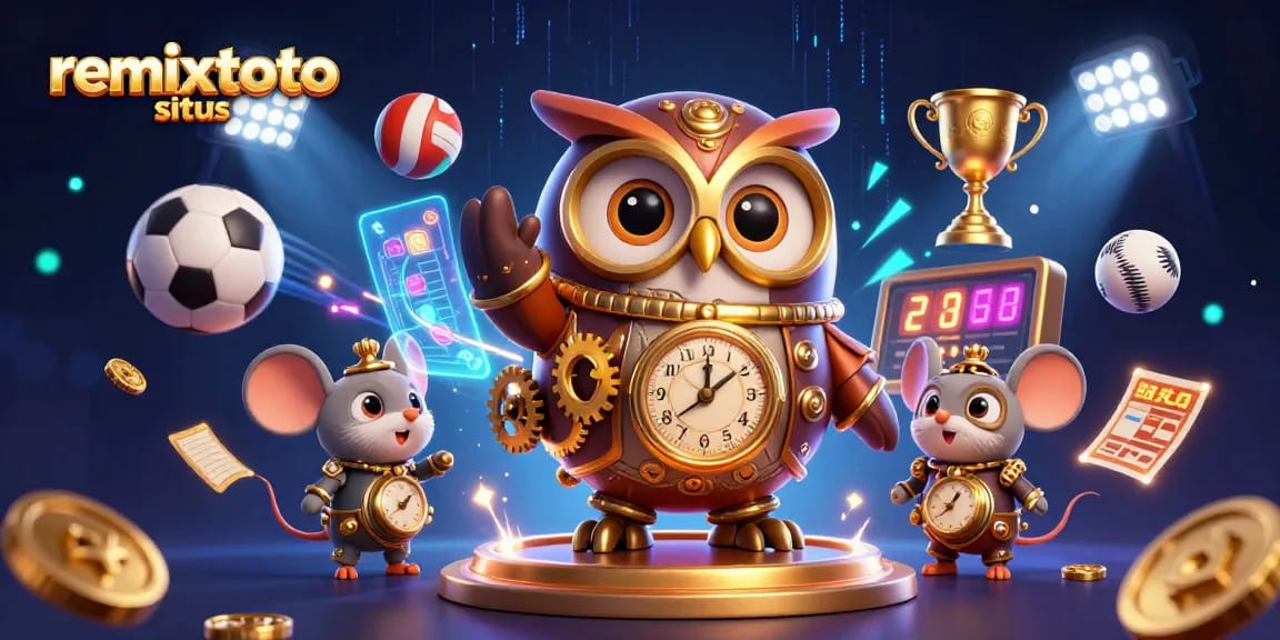 Experience thrilling gameplay with remixtoto situs showcasing a steampunk owl in a rich casino scene.