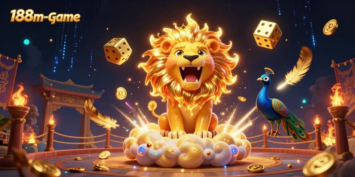 Experience winning strategies with 188m-game in this vibrant casino scene filled with gaming elements.
