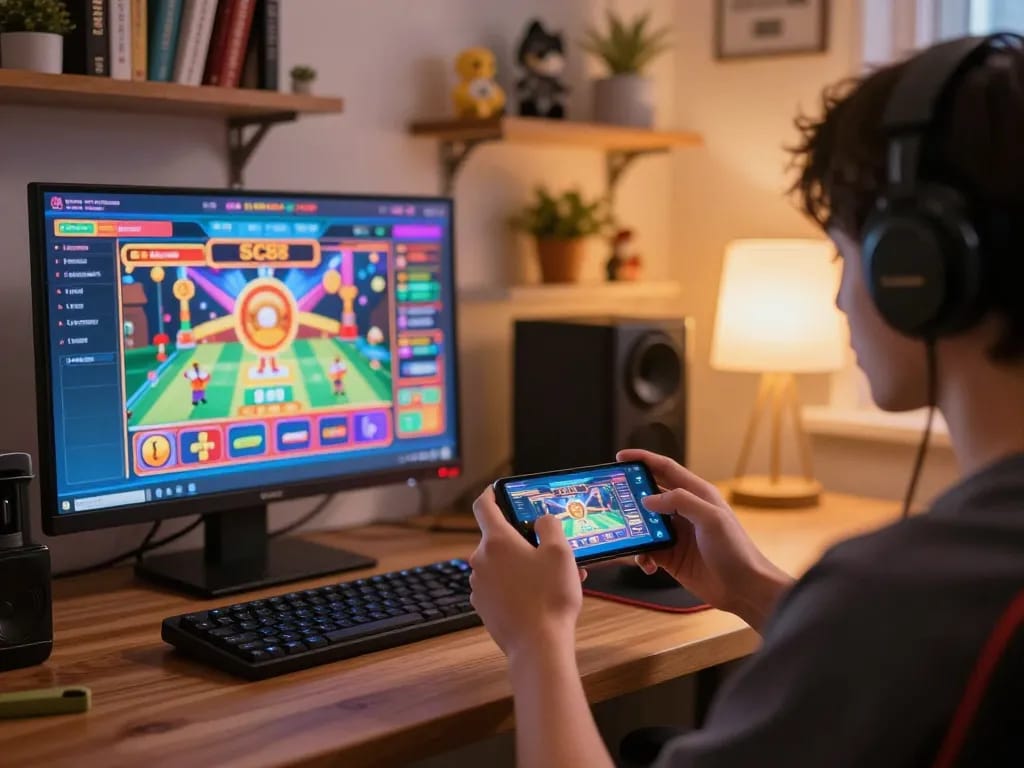 Player engaging with SC88 mobile app for immersive online casino experience