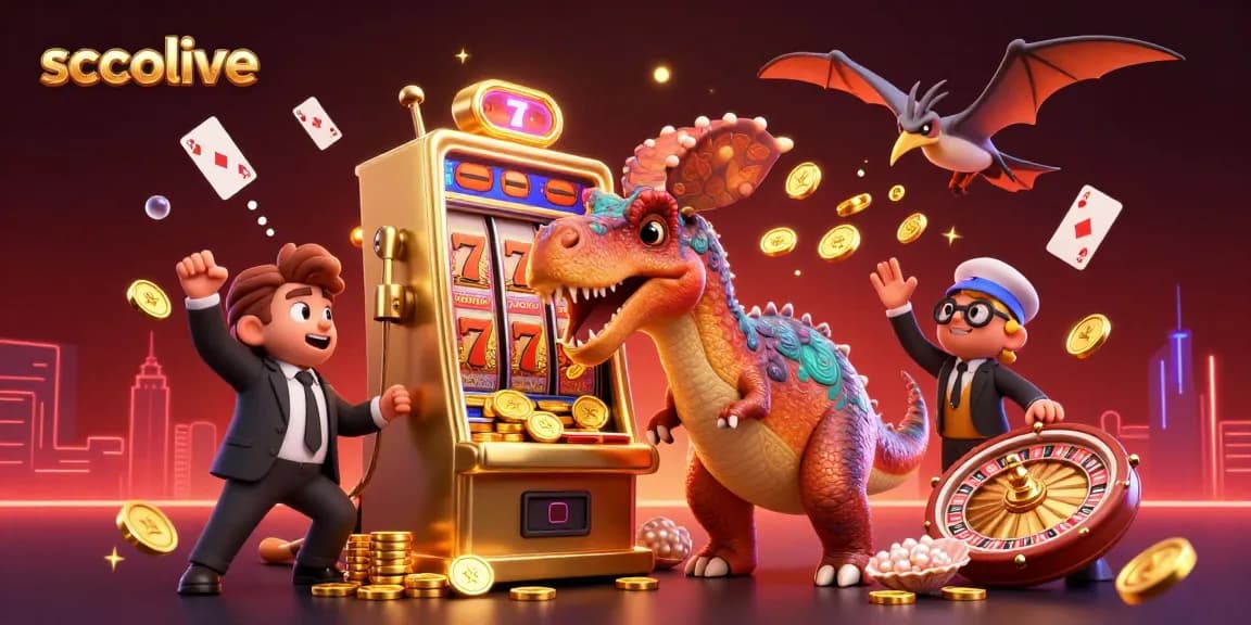 Socolive streams excitement by showcasing a pachycephalosaurus winning jackpot coins at a slot machine.
