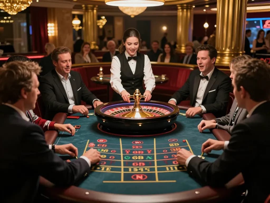Players enjoying a thrilling live dealer roulette experience at 789clubgo casino, showcasing excitement and high stakes.