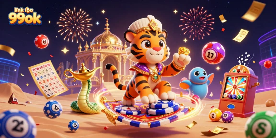 Experience the excitement with link vào 99ok as lottery and casino elements explode in a vibrant 3D world.