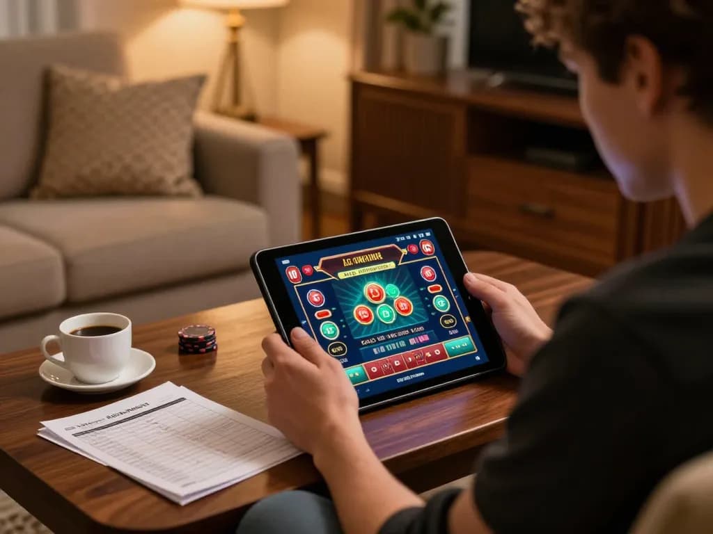 Engaged user placing strategic bets in the vibrant lo de online casino environment, showcasing a thoughtful gaming approach.