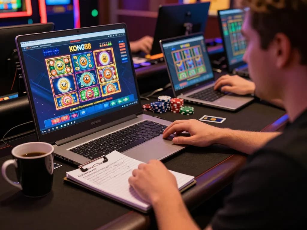 KONG88 user strategizing for better odds while engaging with online casino game.