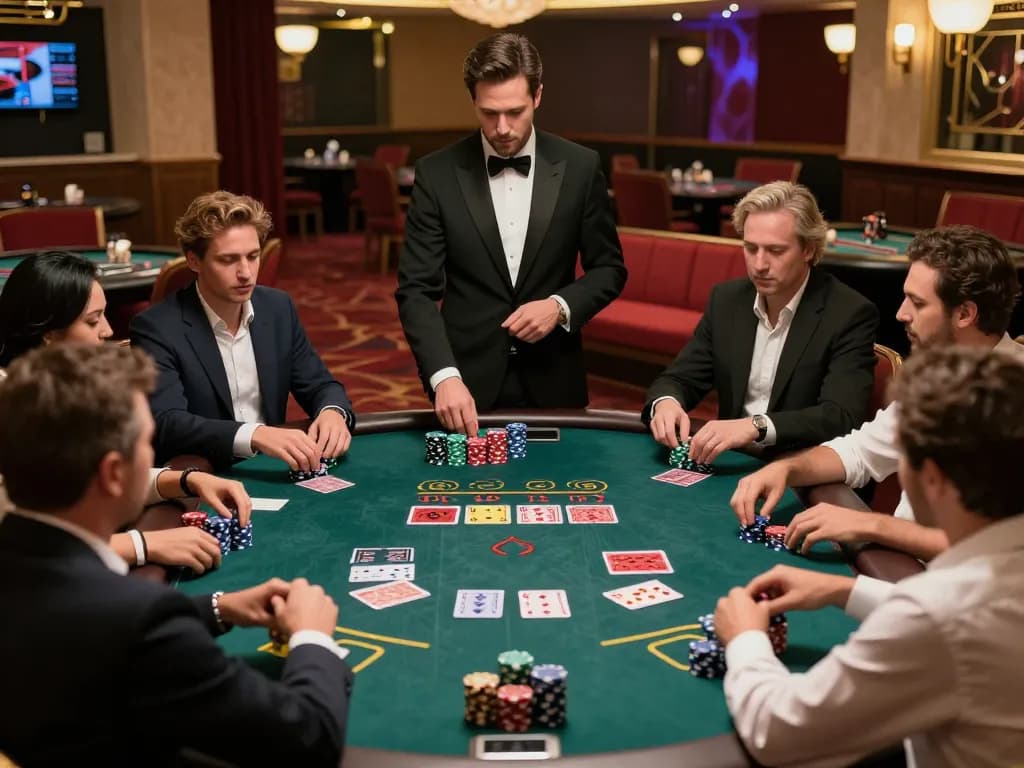 Experience thrilling blackjack action at https://f1686s.com/ with players engaged in strategic gameplay.