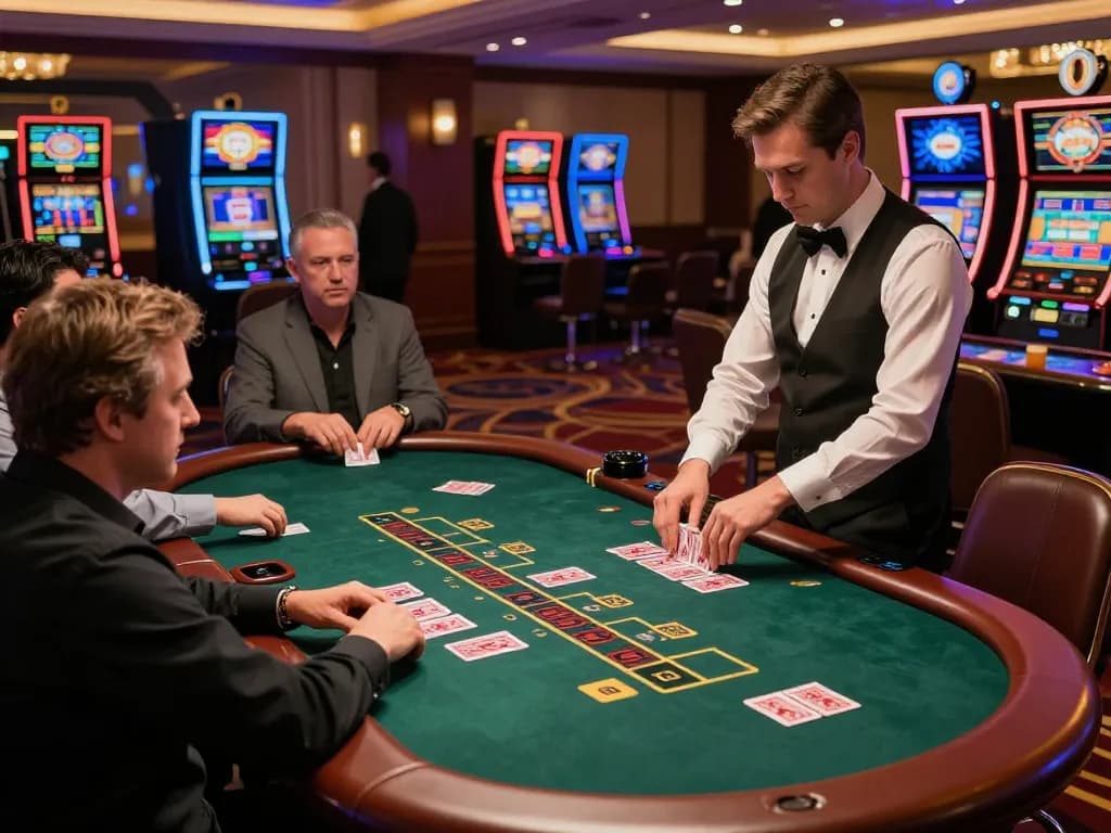 Experience the excitement at nhà cái 79king as players celebrate wins at a blackjack table