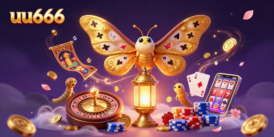 Engage with thrilling casino scenes featuring uu666, as radiant moths and coins illuminate your gaming journey.