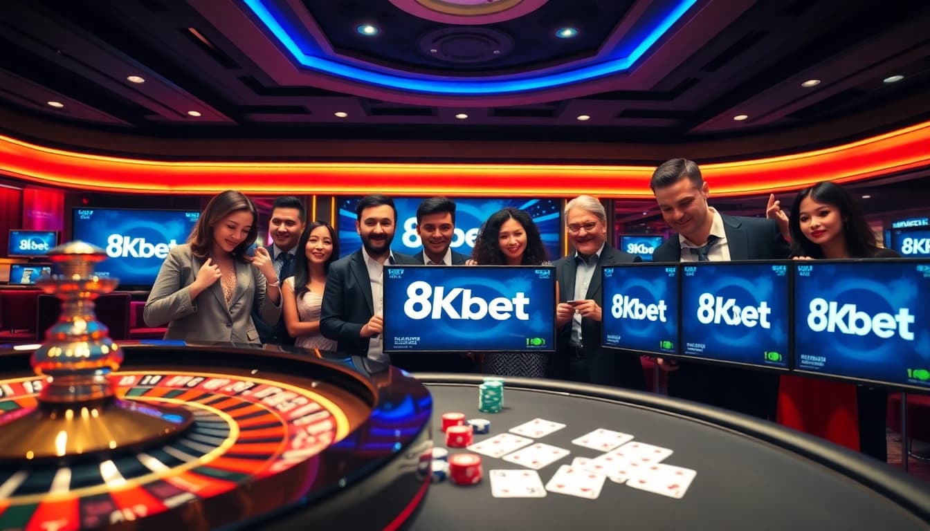 Exciting gameplay at nhà cái 8kbet featuring poker chips and roulette table action
