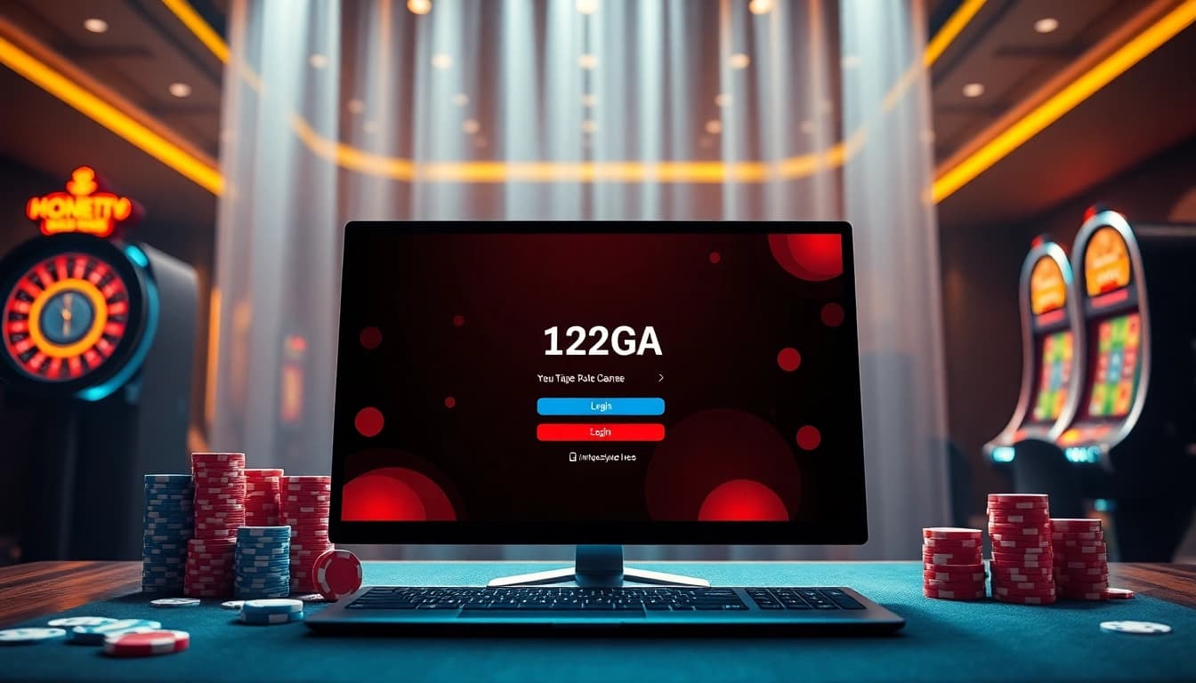 Login to 123GA easily and securely with a modern interface showcasing casino elements.