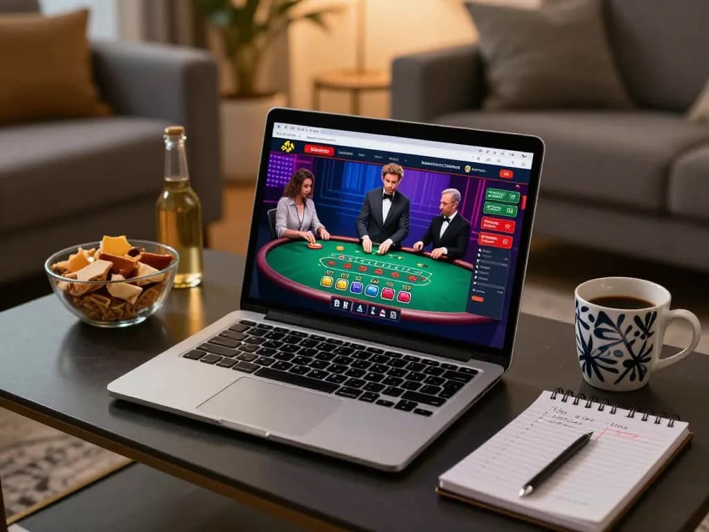 Engaging in live dealer blackjack at BL555, showcasing home gambling experience.