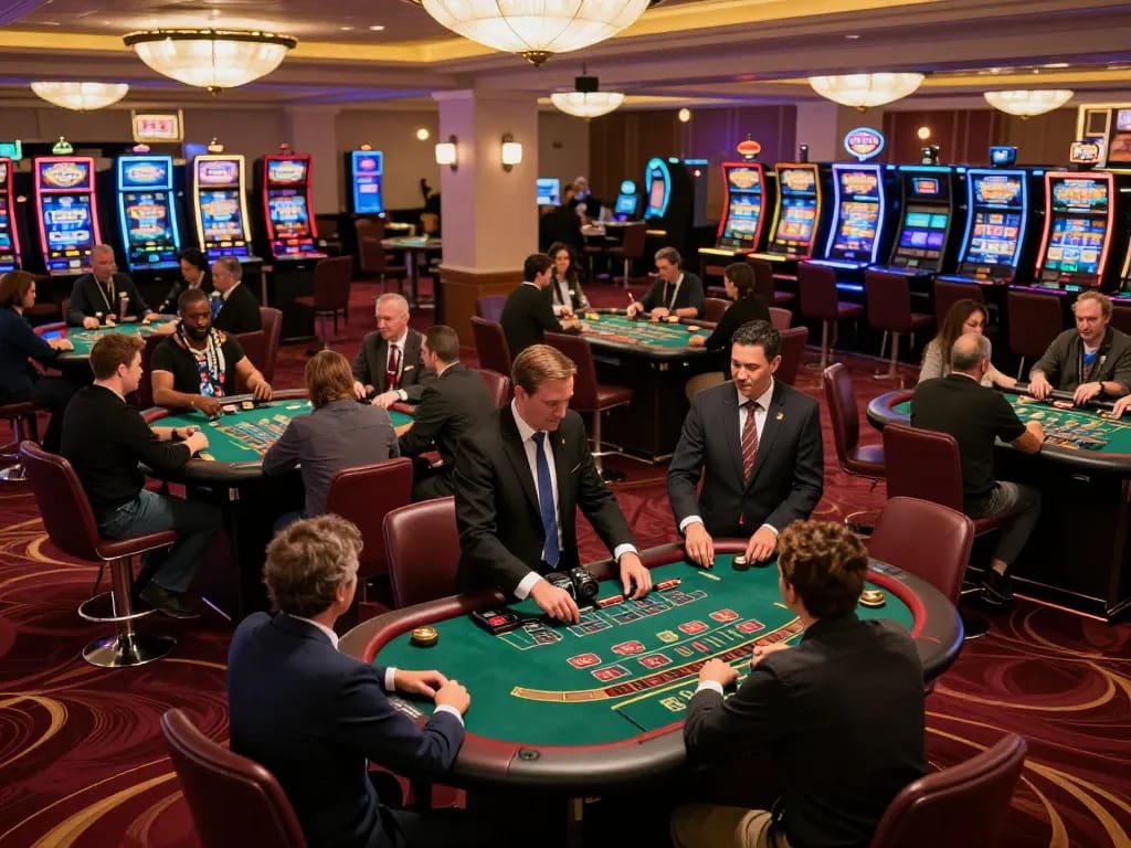 Players enjoying blackjack tables in an exciting casino atmosphere at 88คลับ