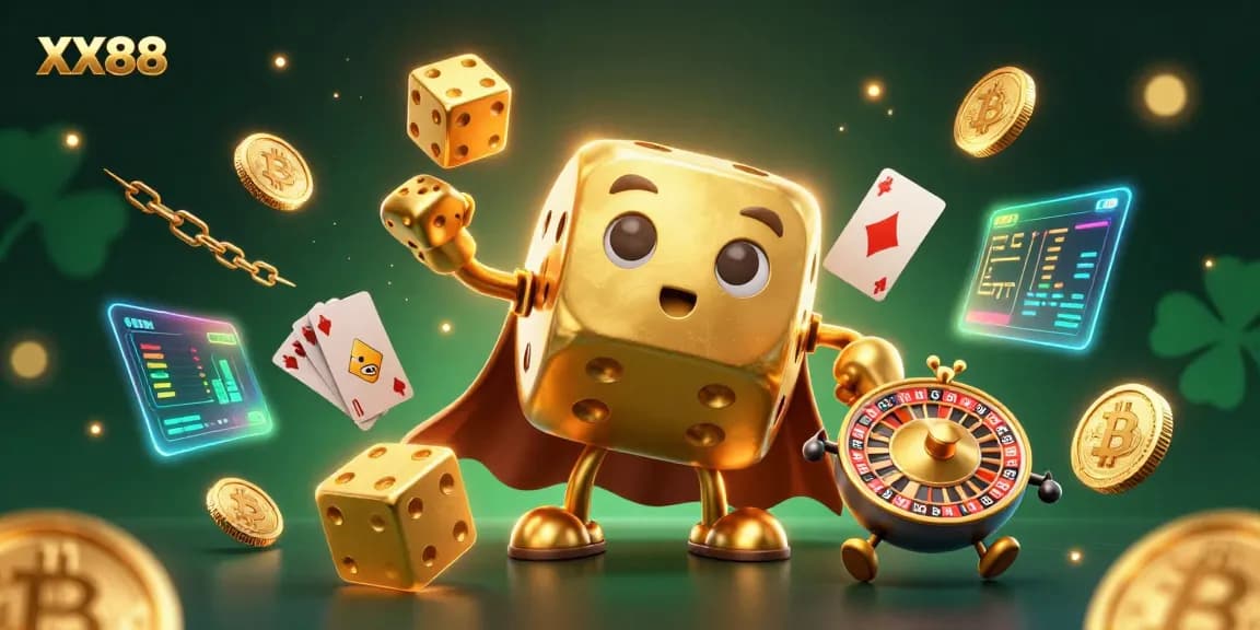 Engage with luck and strategy at XX88, illustrated with a vibrant casino scene.