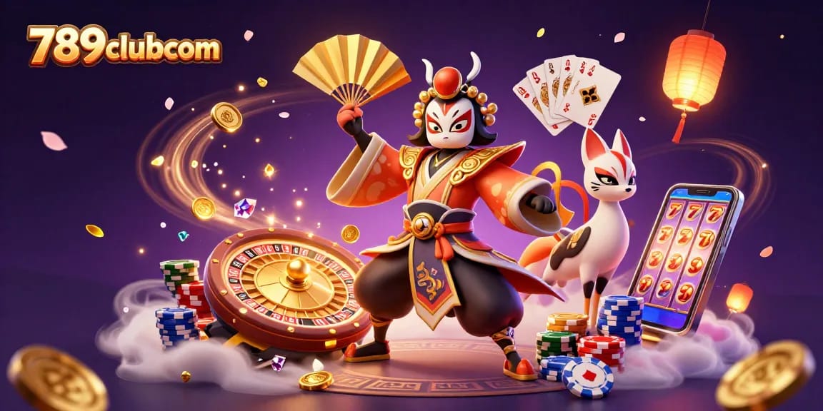 Experience the thrilling atmosphere of 789clubcom with kabuki warriors, winning coins, and live casino action.