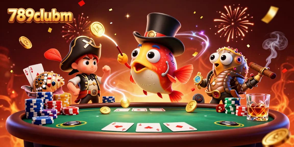 Engage with 789clubm's thrilling casino games featuring exciting characters and vibrant poker action.