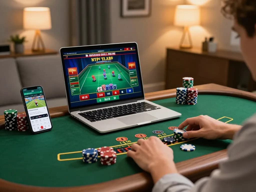 Engaging online casino experience at https://11win.nl/ with live dealer blackjack on laptop.