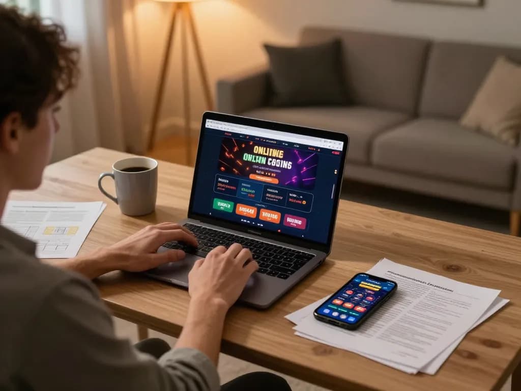 Experience online gambling strategies at https://bong88viva.in.net/ with a cozy home gaming setup featuring a laptop and smartphone.