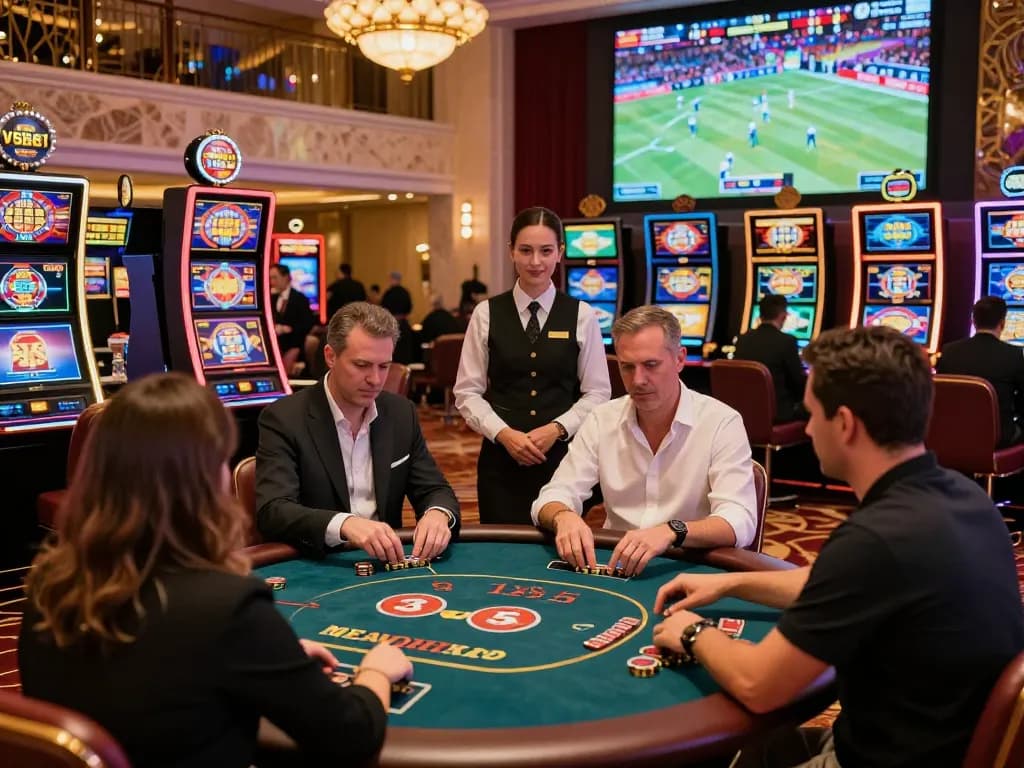 Exciting Vsbet casino scene showcasing players engaged in thrilling games.