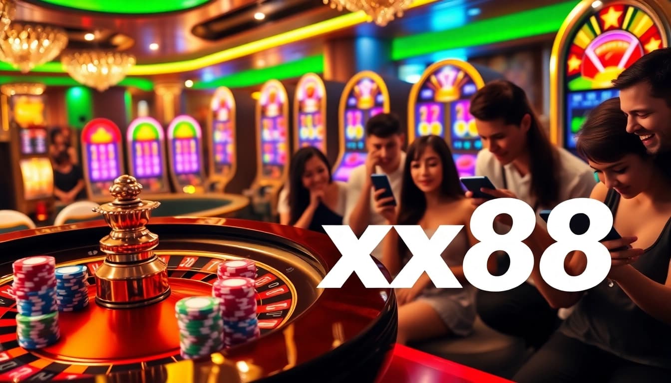 Players enjoying an exciting online gambling experience with xx88 at the forefront.