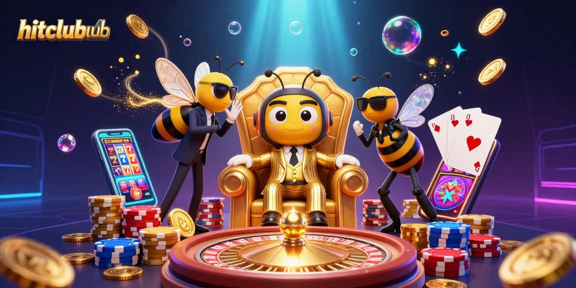 Engage in the fun at hitclubhub with the bumblebee mob boss in an extravagant casino setting.