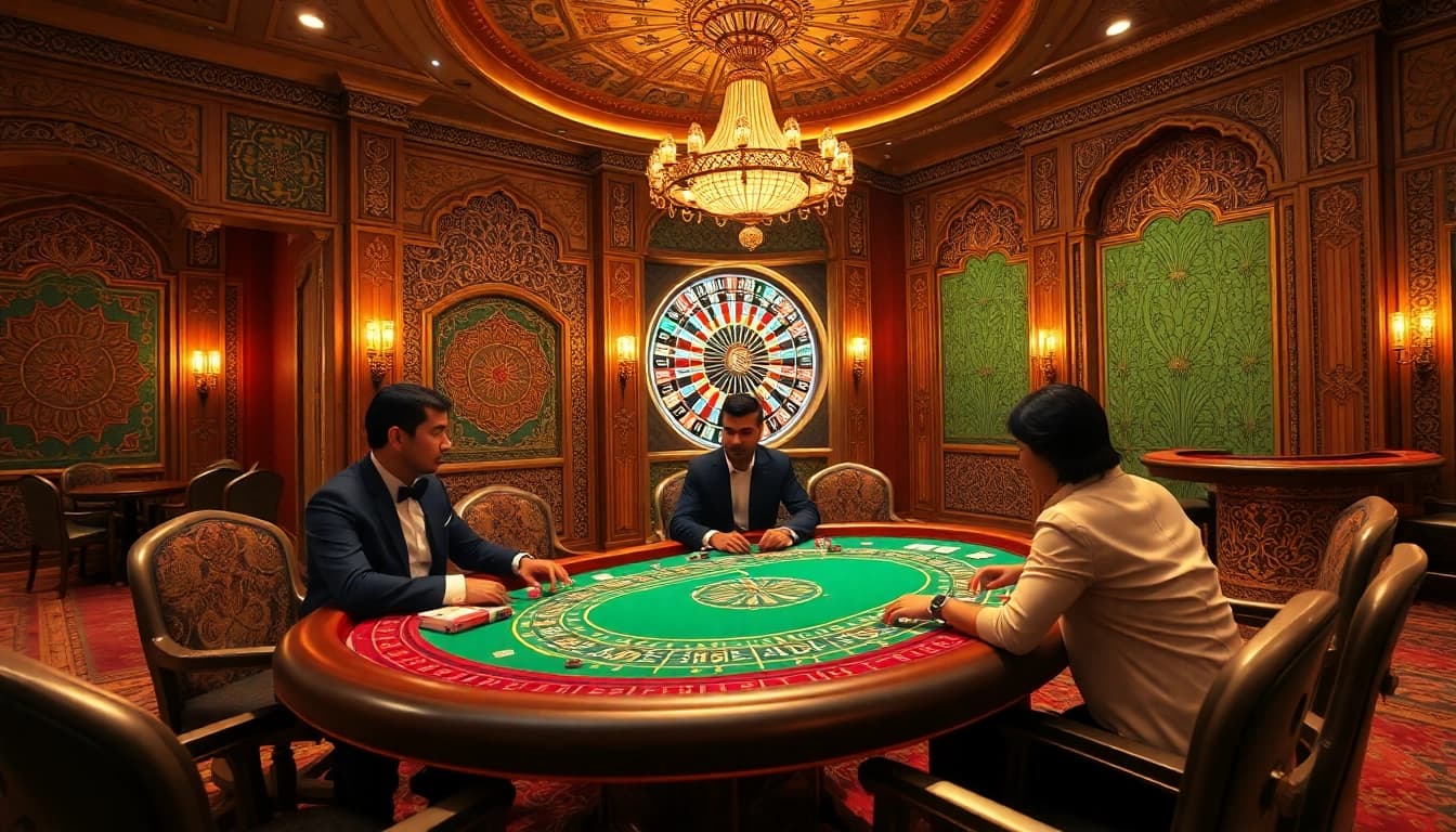 Experience thrilling U31 gaming with luxurious casino tables and vibrant decor.
