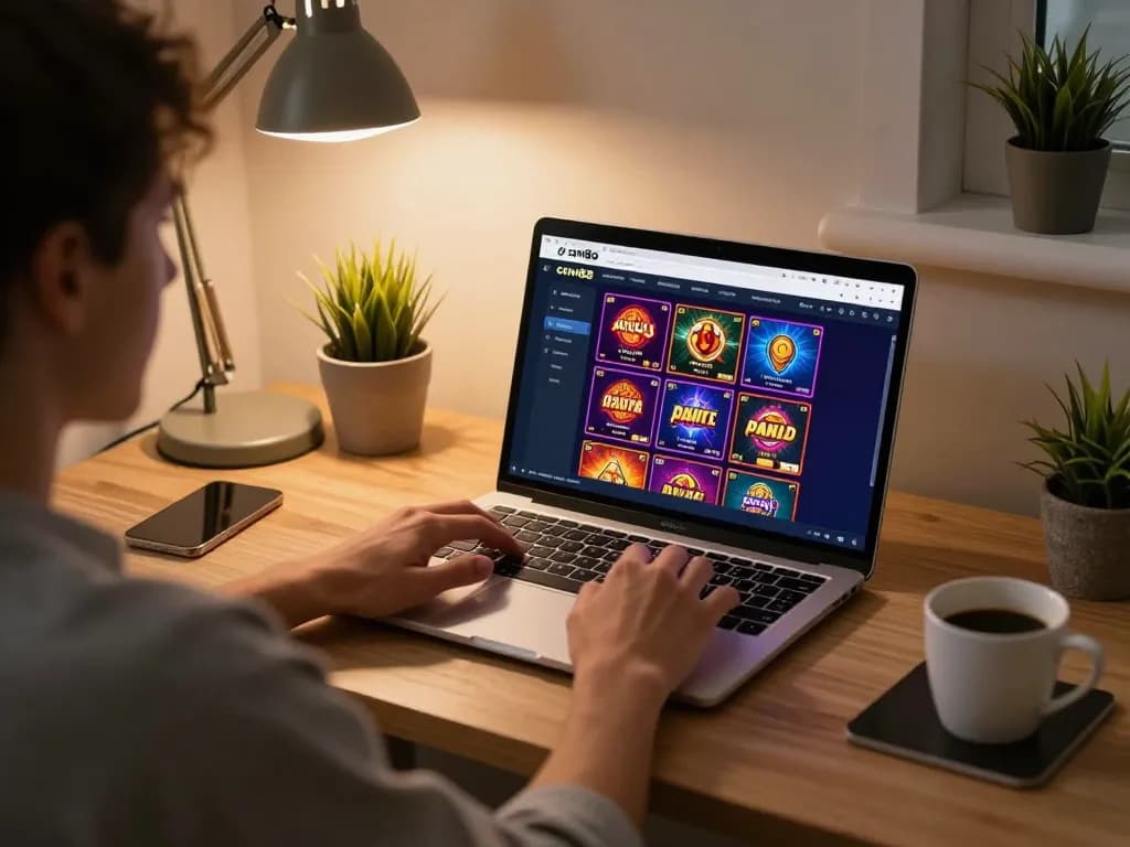 Engaging with the cm88 online casino platform from home, showcasing a comfortable and strategic gaming session
