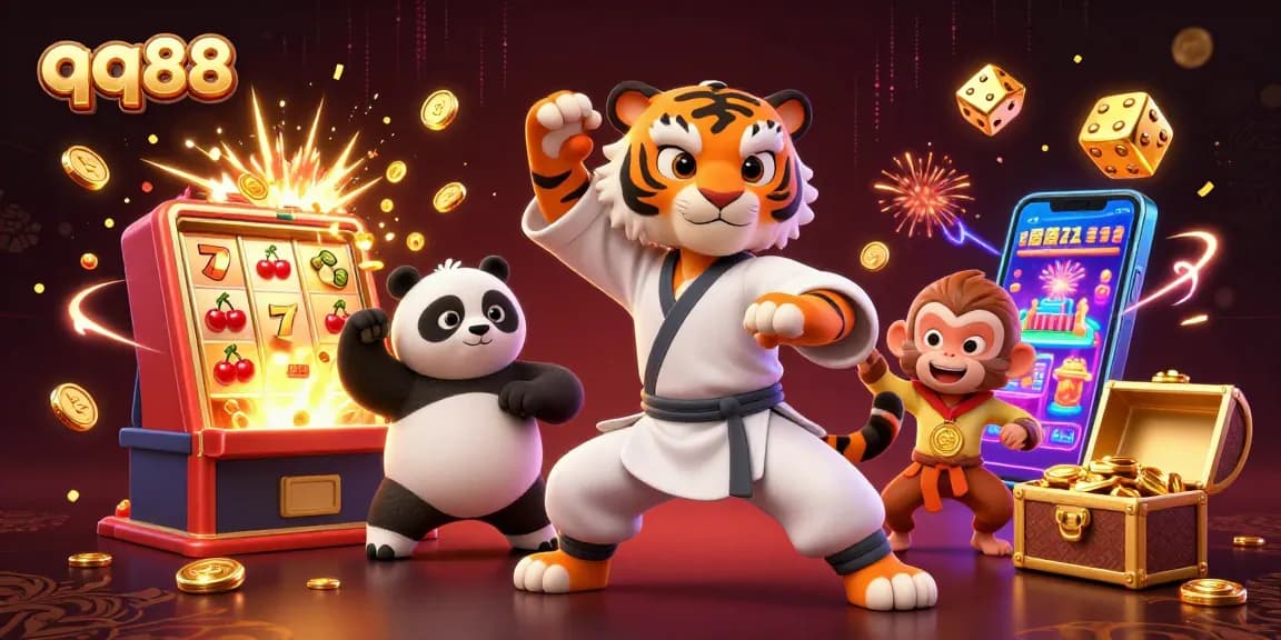 Engage in thrilling action with qq88's vibrant 3D casino adventure featuring dynamic characters and exciting gaming elements.