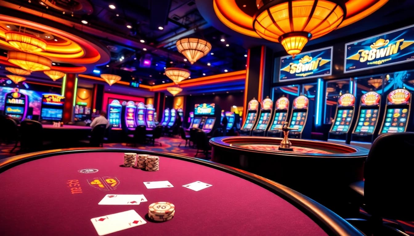 Players betting enthusiastically at 68win's luxurious casino table and slot machines.