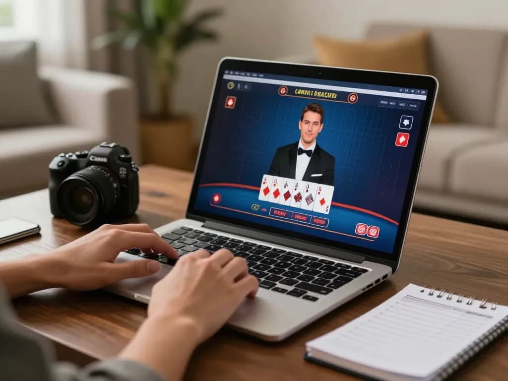 Engaging in strategic gameplay on 789WIN's live dealer blackjack at home.