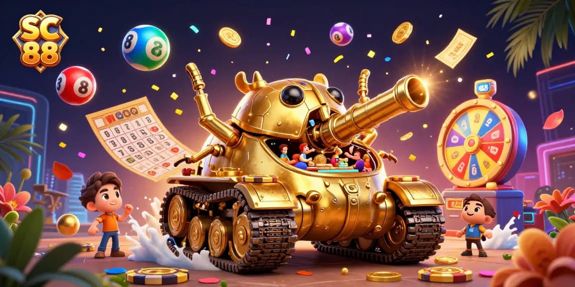 Spin to win big with SC 88's golden beetle tank casino in action, featuring exciting gambling elements.