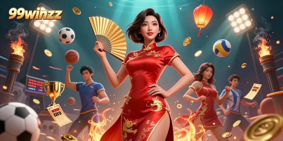 Win big at 99winzz with dynamic sports betting visuals and a captivating Asian theme.