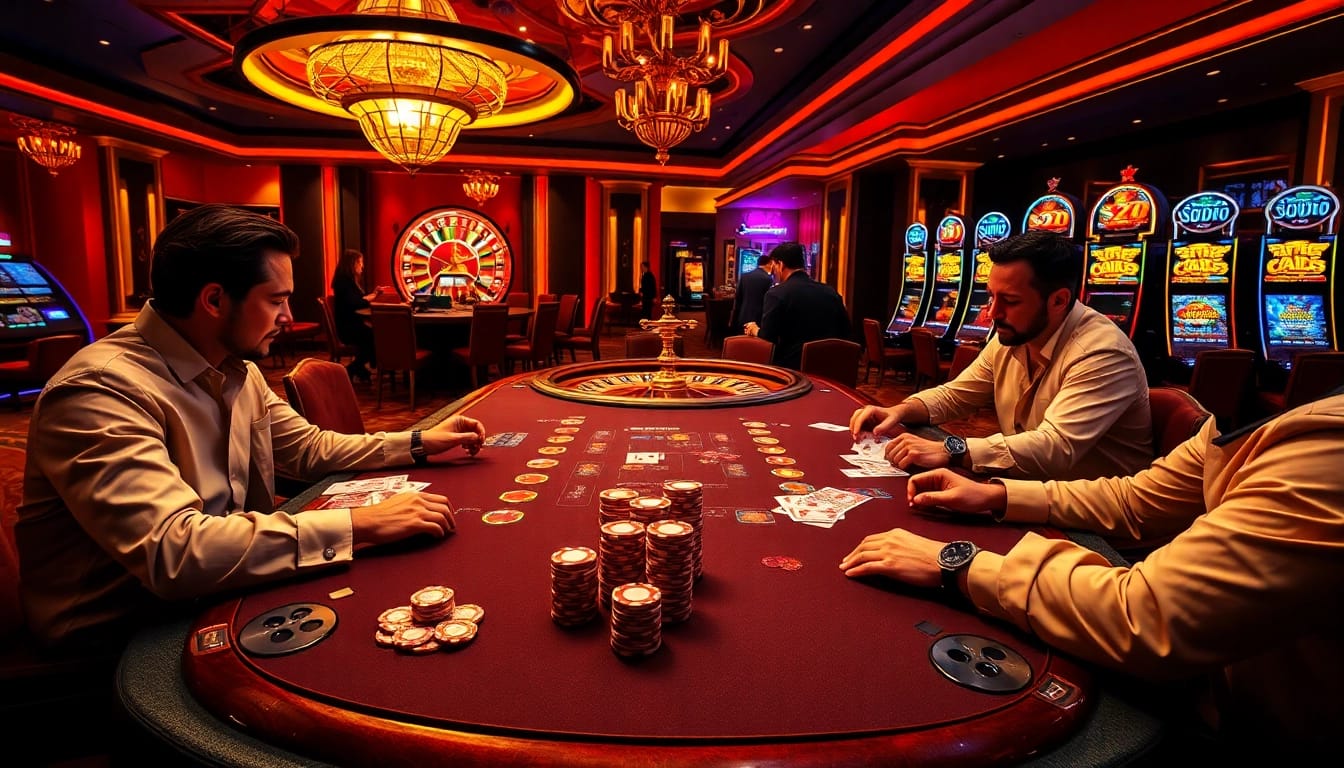 SODO-themed poker game featuring vibrant chips and intense gameplay excitement