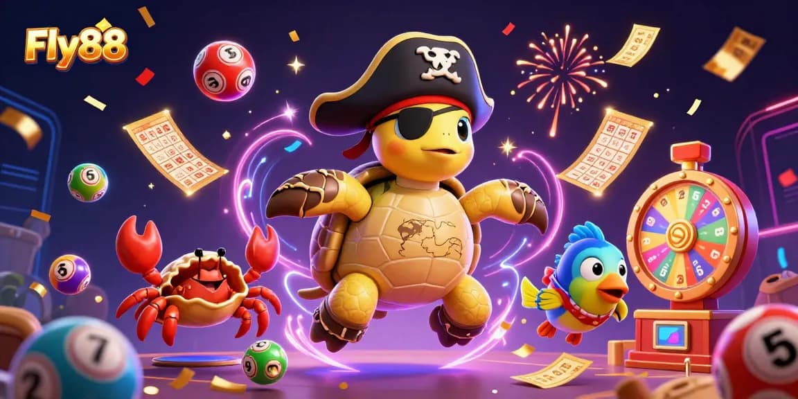 Engage with Fly88's thrilling lottery and casino experience featuring vibrant game elements.