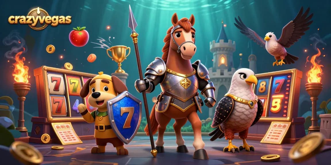 Experience the thrill of crazyvegas with a knight and friends winning on slot machines at the casino.