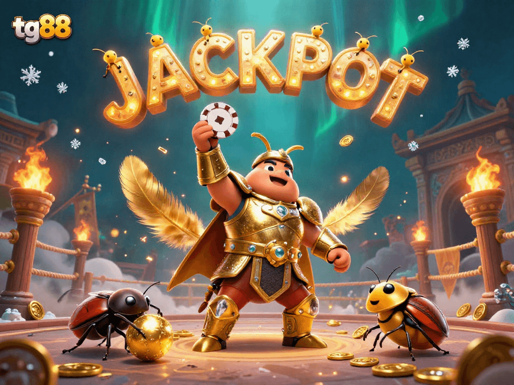 tg88 champions celebrate jackpot victory in a rich casino scene filled with excitement