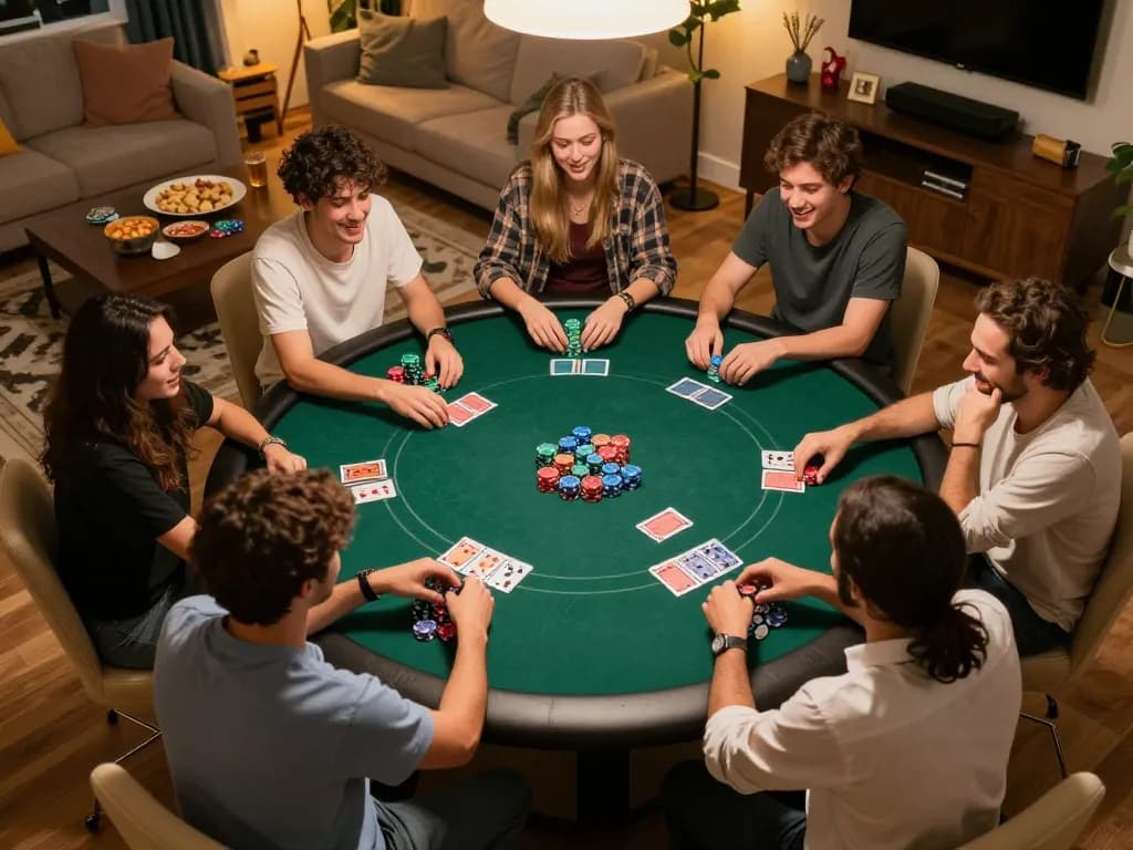 Players enjoying an exciting poker game at home during a friendly gathering on the WW88 platform