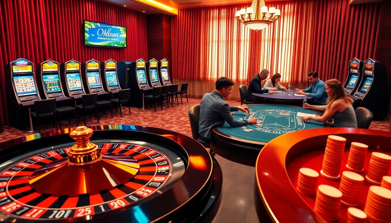 Experience the thrill of gambling at OKFUN with vibrant casino games and lively players.