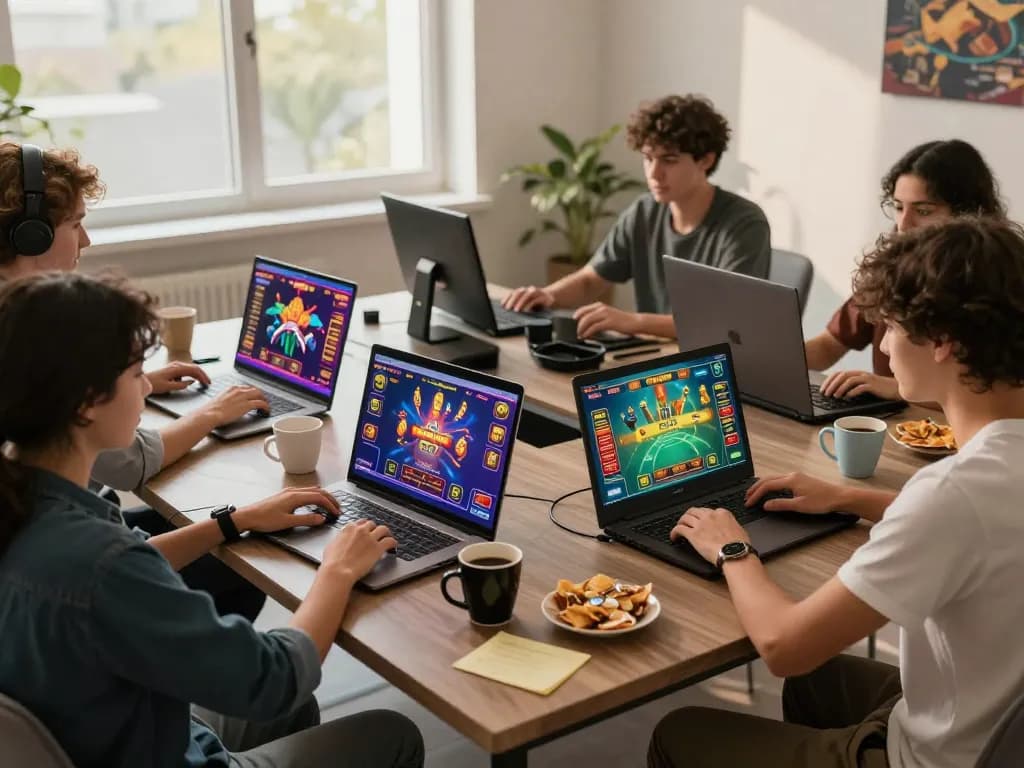Engaging players at https://xx88.promo/ using multiple devices for online casino gaming in a cozy setting.